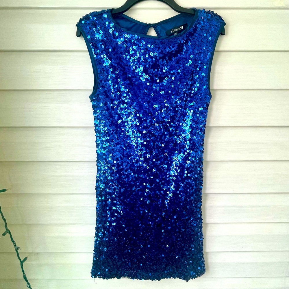 Forever 21 | NWOT Blue Embellished Flapper-Inspired Mini Sheath Cocktail Dress